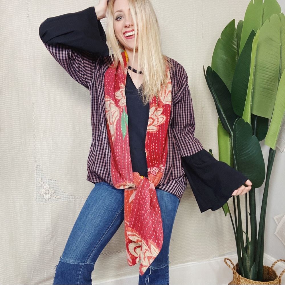 M-XL Kantha Top- The Morgan Factory- Reworked